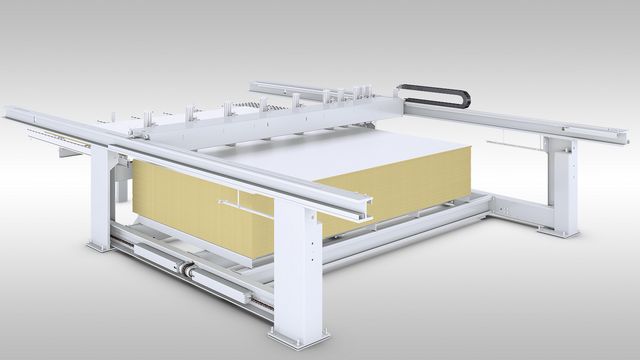 The lift version has a standard precision lift table for high material throughput.