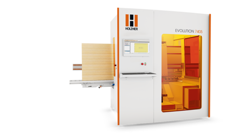CNC Machine for Complete Machining - The HOLZHER EVOLUTION 7405 Connect Complete CNC machining in compact format and Lamello P-System capability with the Evolution 7405 Connect
