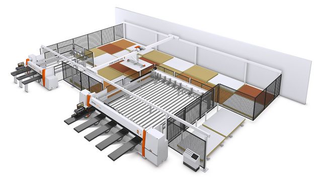 Solution de stockage de plaques avec les scies à barre de pression TECTRA et ZENTREX de HOLZHER