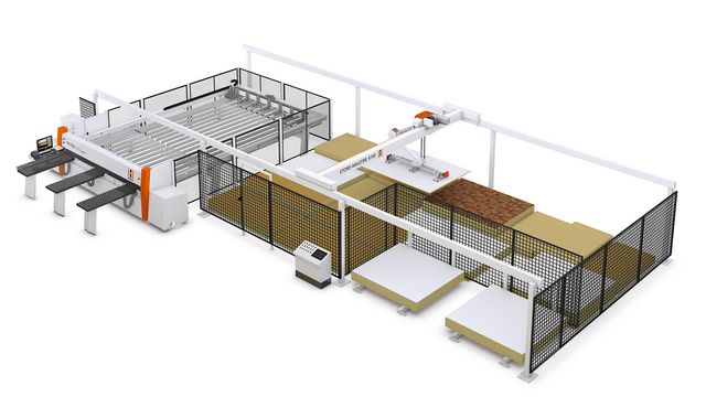 Plate storage STORE-MASTER by HOLZHER with TECTRA panel saw