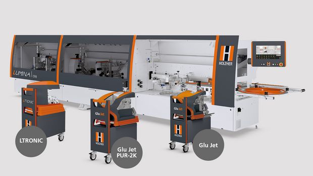 The edge banding machine HOLZ-HER LUMINA with changing stations